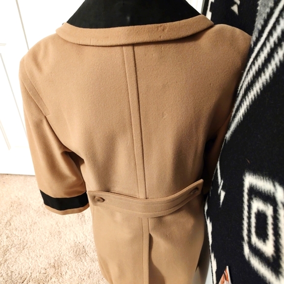 🥰 Host Pick!Vintage Authentic Chanel Brand 1980's Wool Peacoat, Tan & Black, 38 - Picture 11 of 14